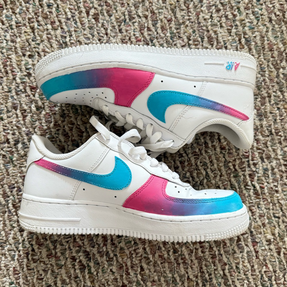 Custom Hand Painted Nike Air Force 1 - 7.5, lightly worn